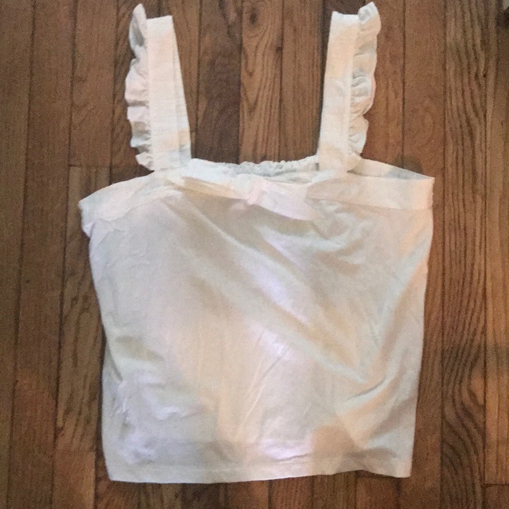 NWT Sz  XL J. Crew White Tank Top with Lace Strap